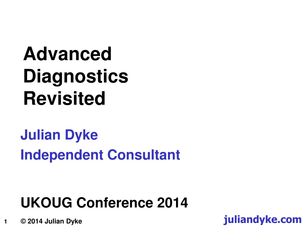 advanced diagnostics revisited