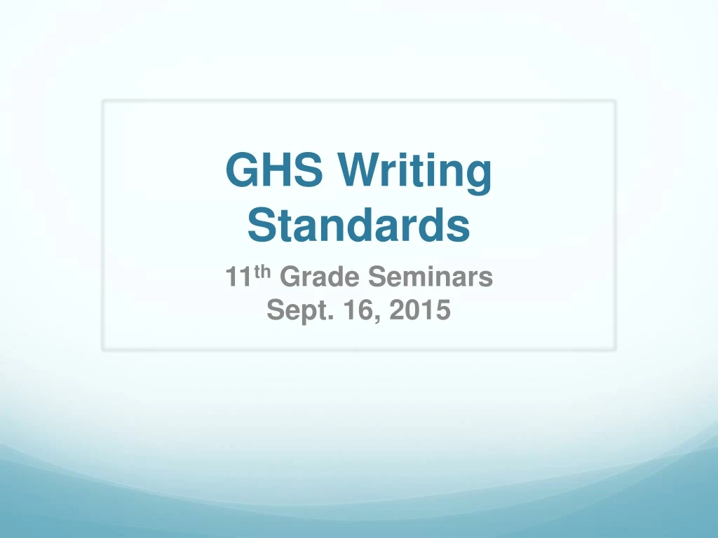 ghs writing standards