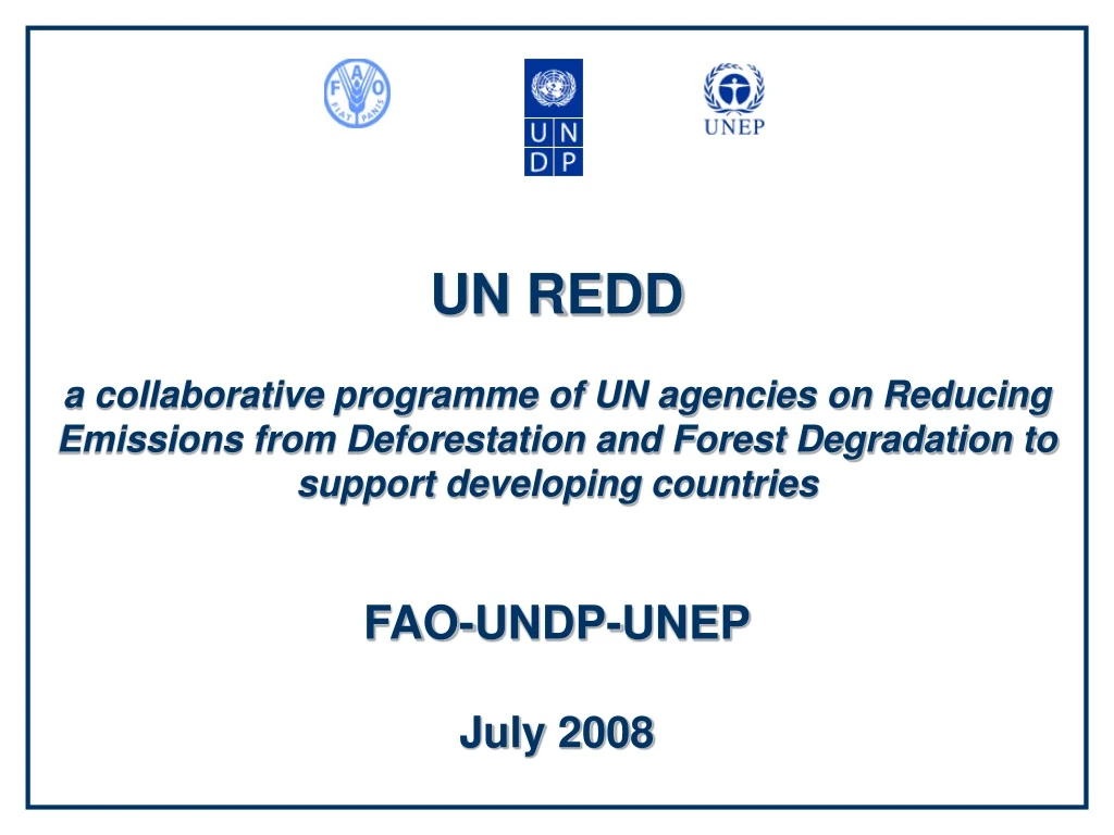 un redd a collaborative programme of un agencies