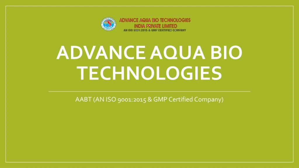 advance aqua bio technologies
