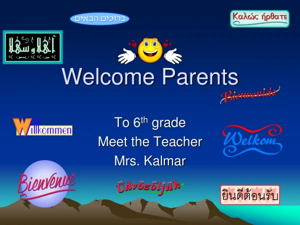 Welcome Parents