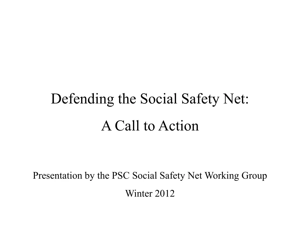 defending the social safety net a call to action