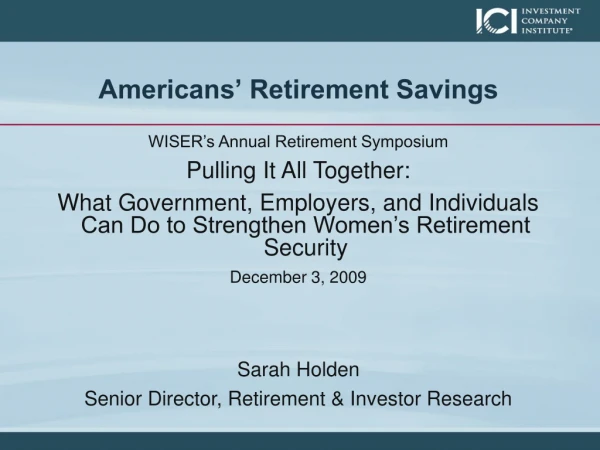 Americans’ Retirement Savings