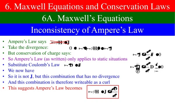 6. Maxwell Equations and Conservation Laws