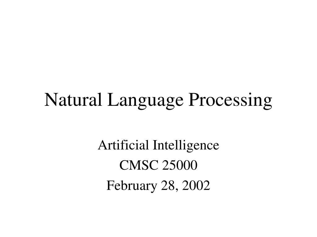 natural language processing