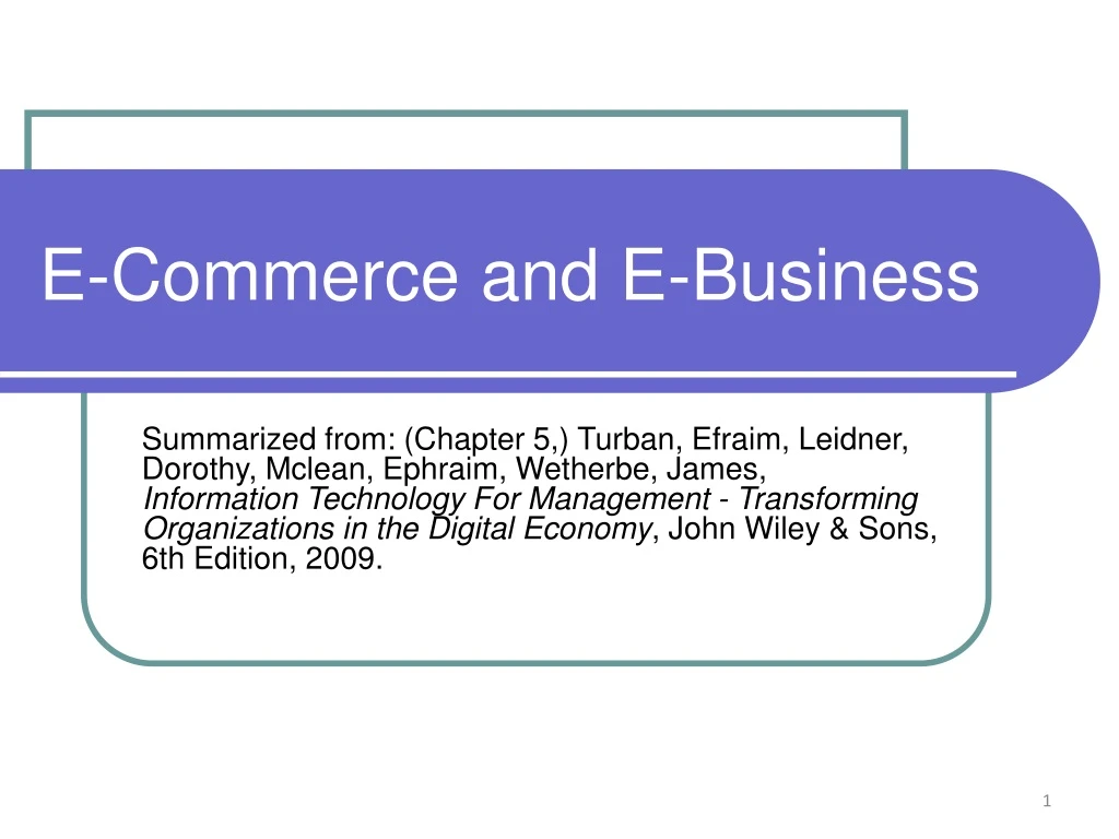 e commerce and e business