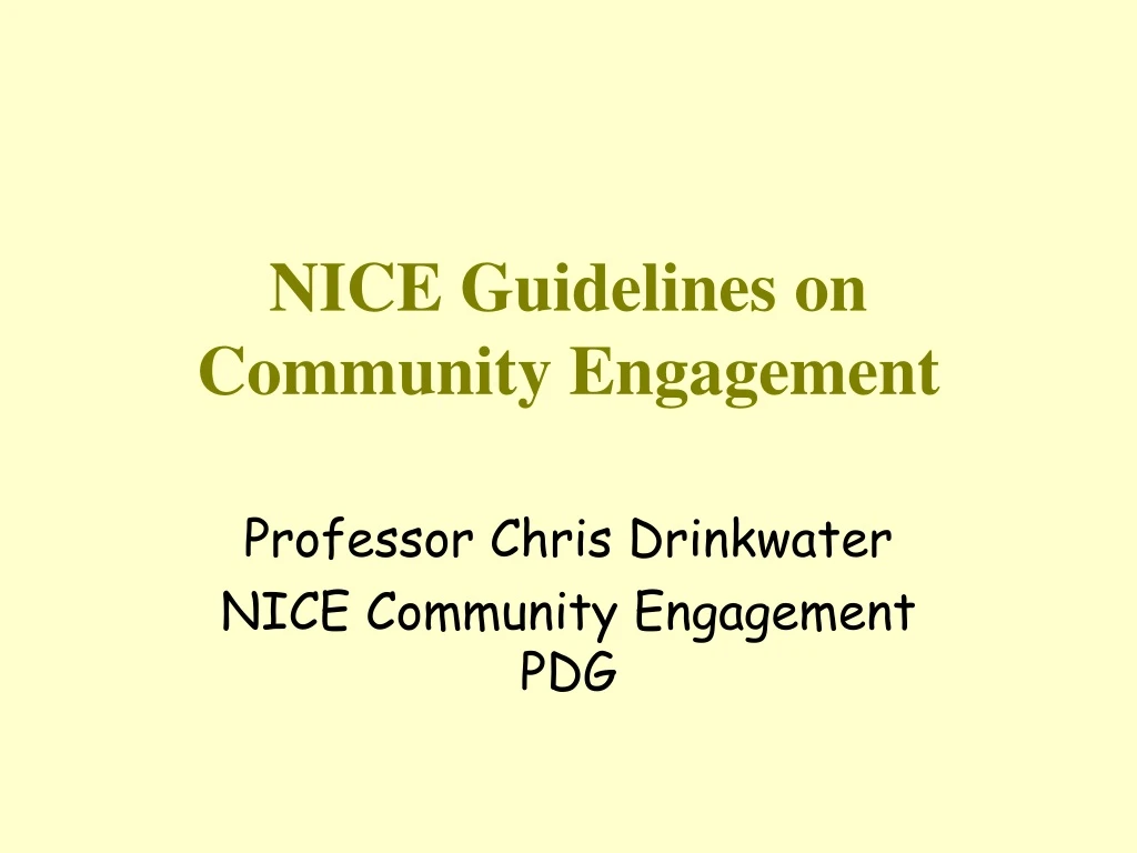 nice guidelines on community engagement