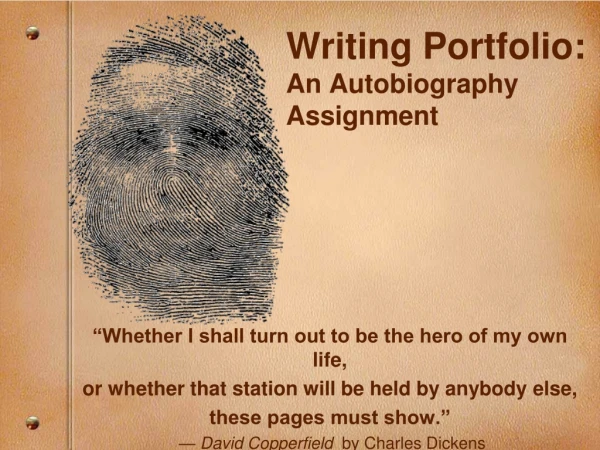 Writing Portfolio: An Autobiography Assignment