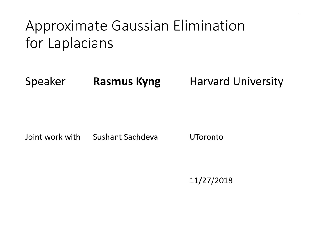 approximate gaussian elimination for laplacians