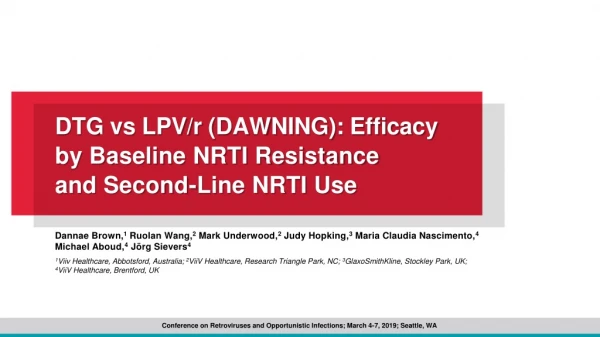 DTG vs LPV/r (DAWNING): Efficacy  by Baseline NRTI Resistance  and Second-Line NRTI Use