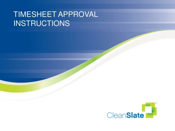 Timesheet approval Instructions