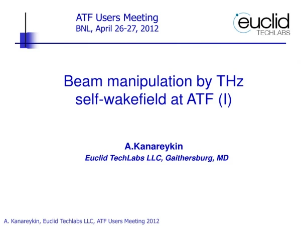Beam manipulation by THz             self-wakefield at ATF (I)