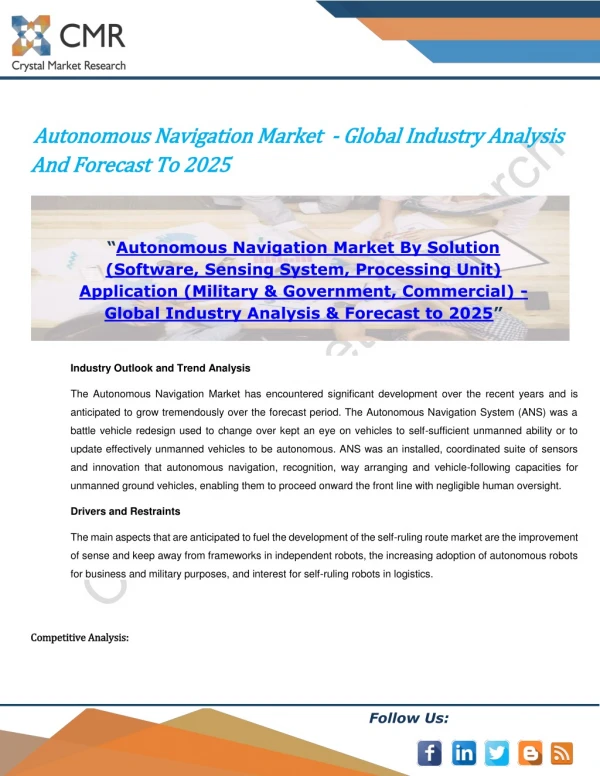 autonomous navigation autonomous navigation