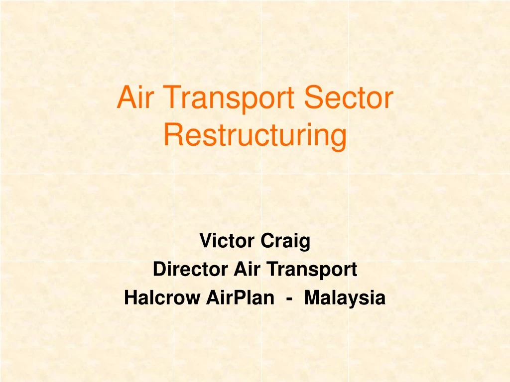 air transport sector restructuring