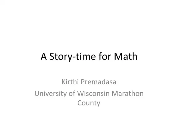 A Story-time for Math