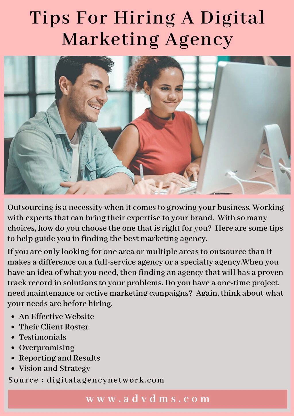 tips for hiring a digital marketing agency