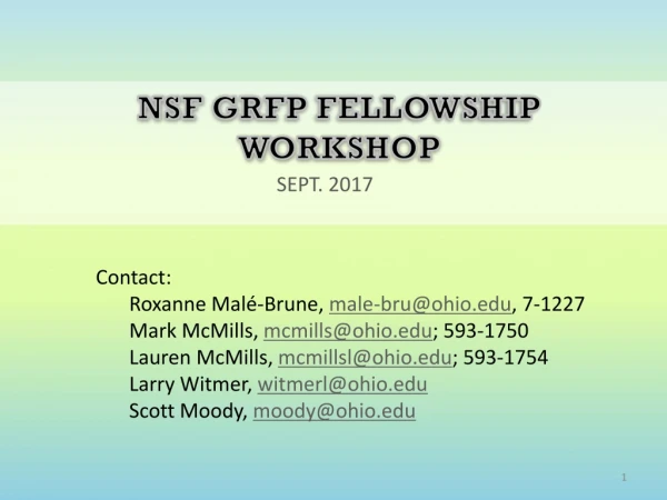 NSF GRFP Fellowship workshop