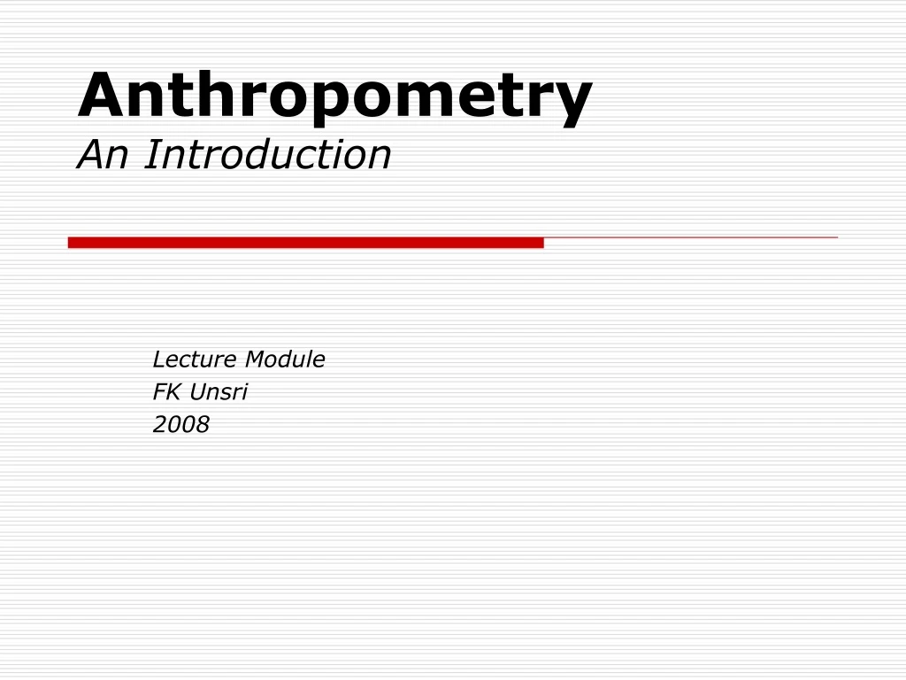 anthropometry an introduction