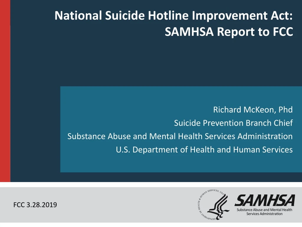 national suicide hotline improvement act samhsa report to fcc
