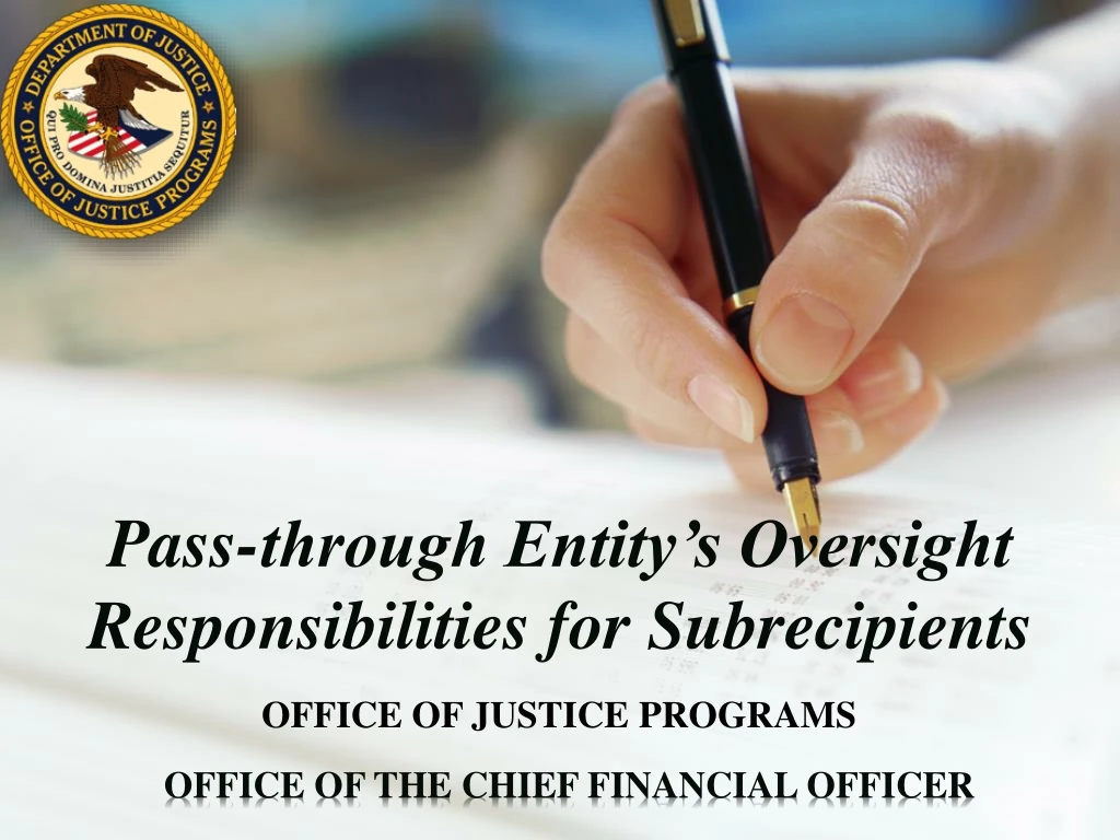 pass through entity s oversight responsibilities