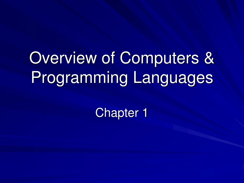 overview of computers programming languages