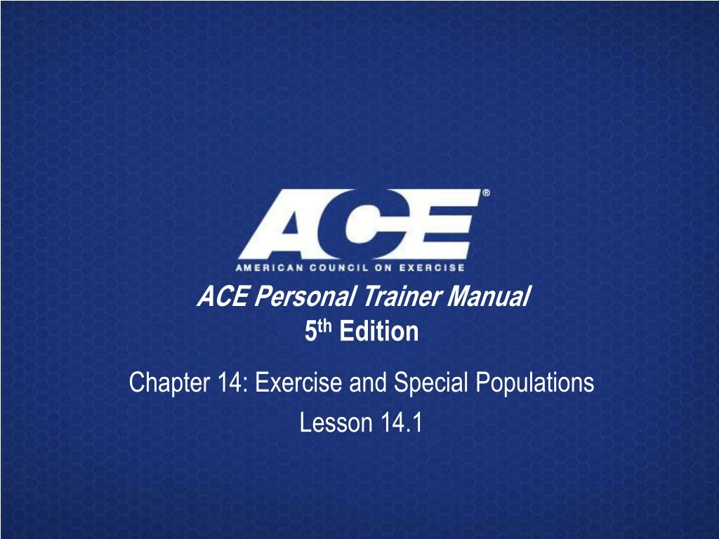 ace personal trainer manual 5 th edition