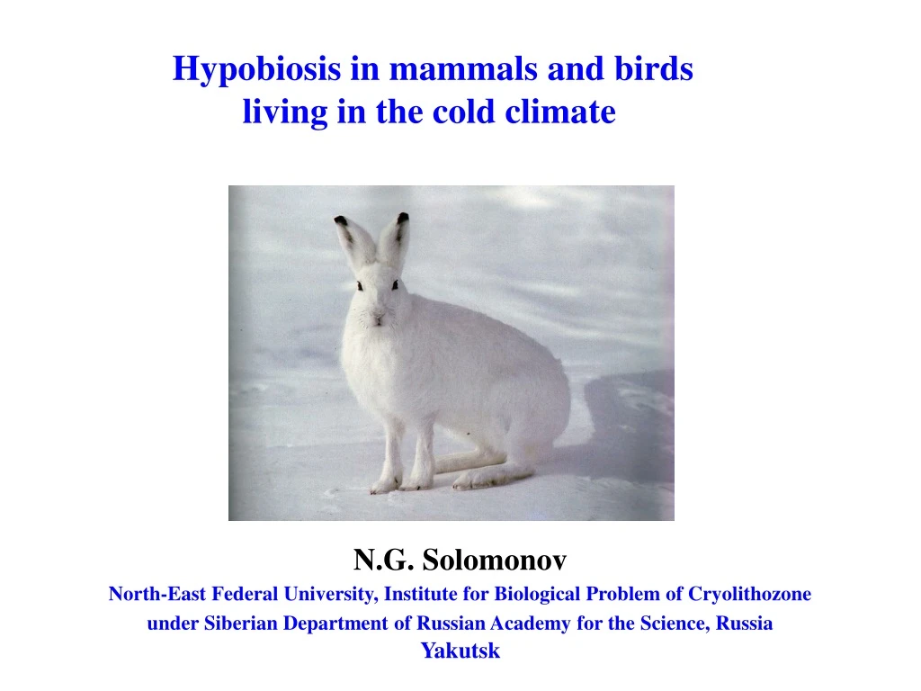 hypobiosis in mammals and birds living