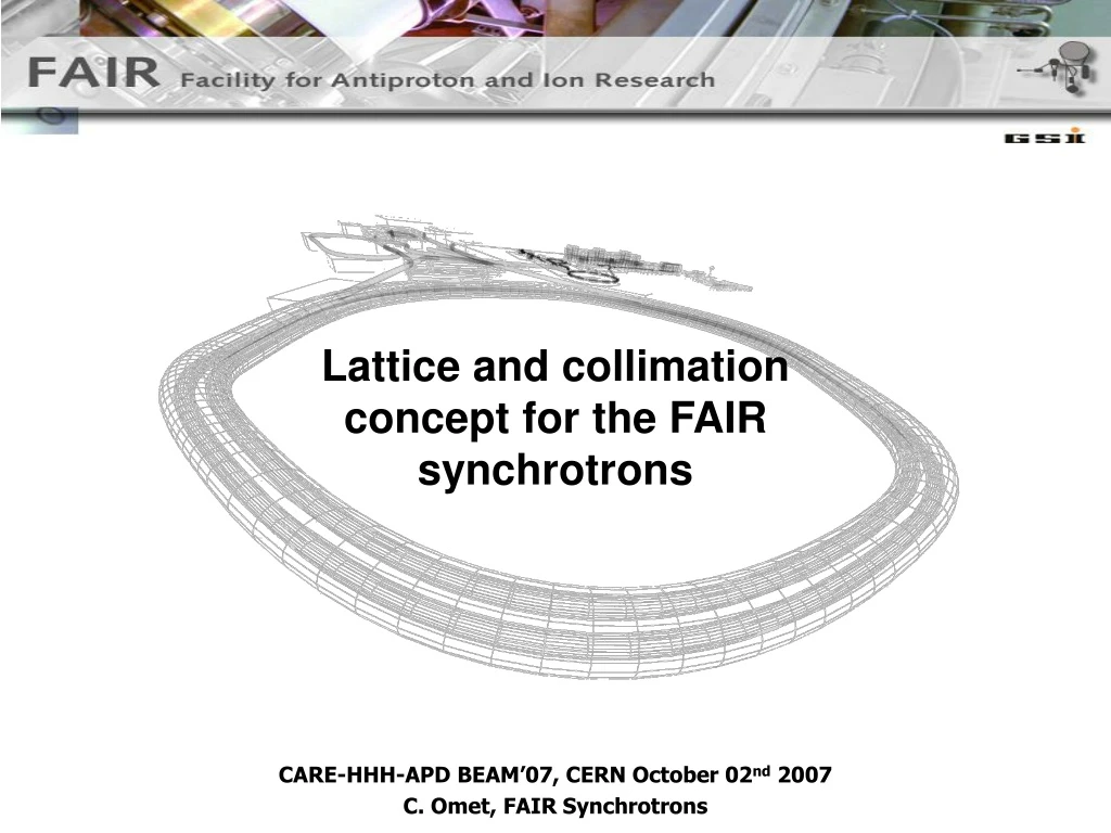 lattice and collimation concept for the fair