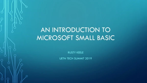 An Introduction to Microsoft Small basic