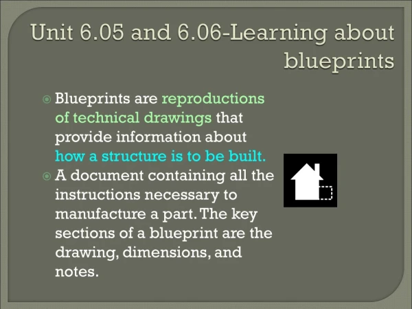 Unit 6.05 and 6.06-Learning about blueprints