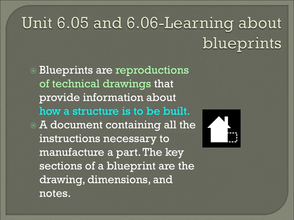 unit 6 05 and 6 06 learning about blueprints