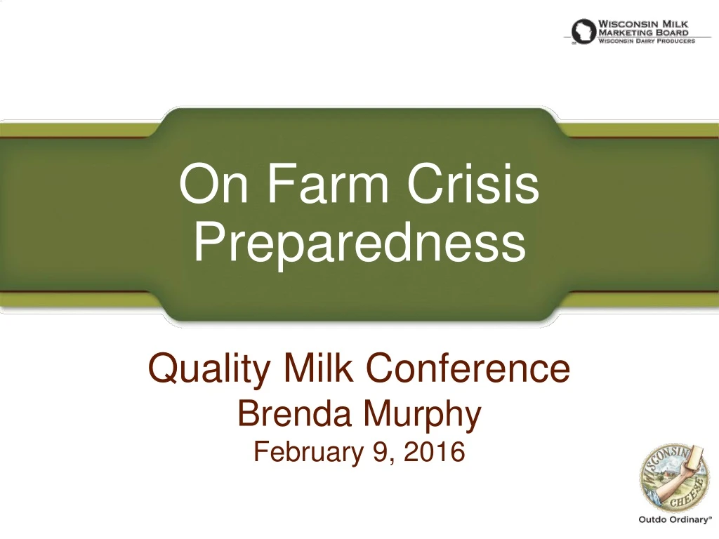 on farm crisis preparedness