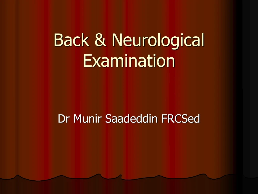 back neurological examination