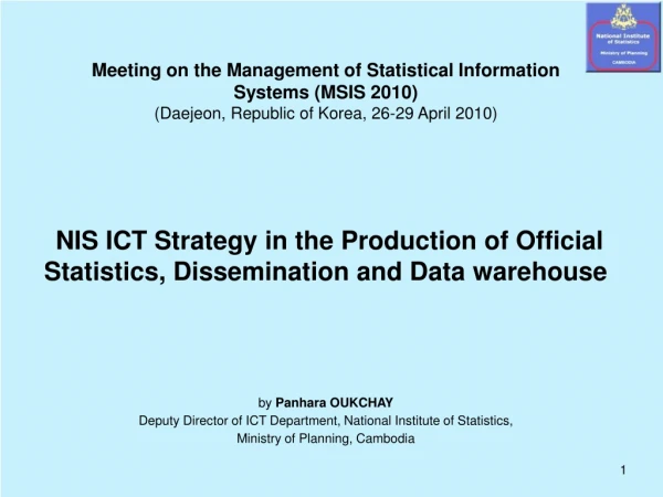 Meeting on the Management of Statistical Information  Systems (MSIS 2010)