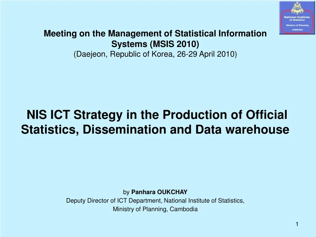 meeting on the management of statistical