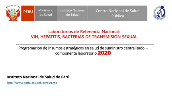 Laboratorios de Referencia Nacional: VIH, HEPATITIS, BACTERIAS DE TRANSMISION SEXUAL