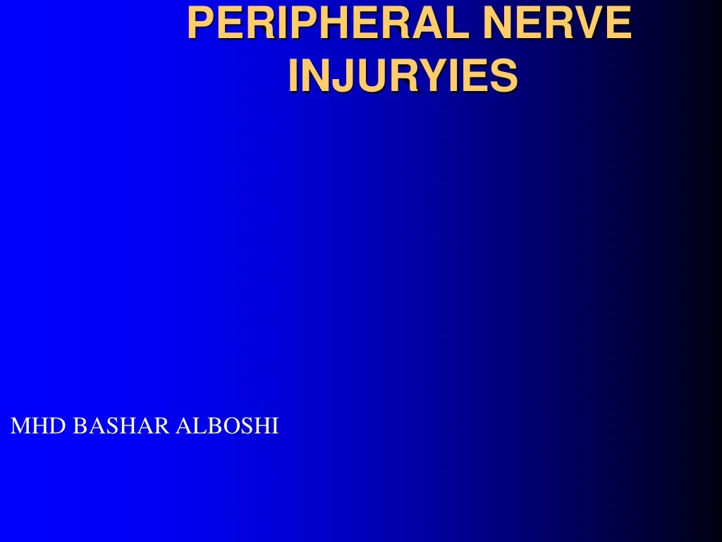 peripheral nerve injuryies