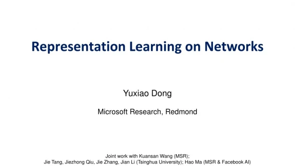 Representation Learning on Networks