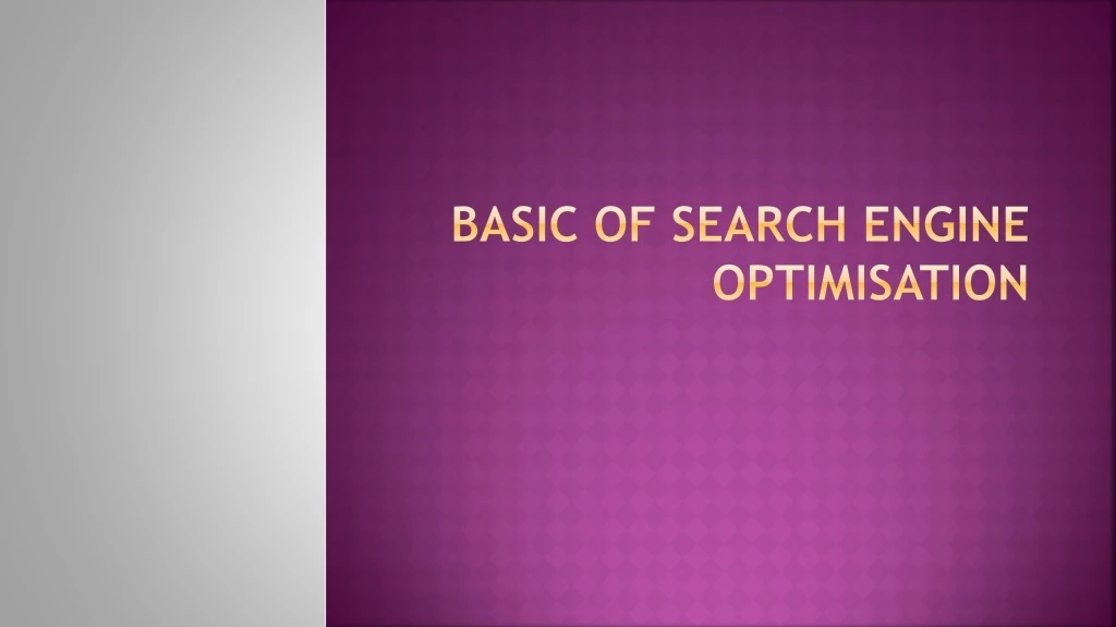 basic of search engine optimisation