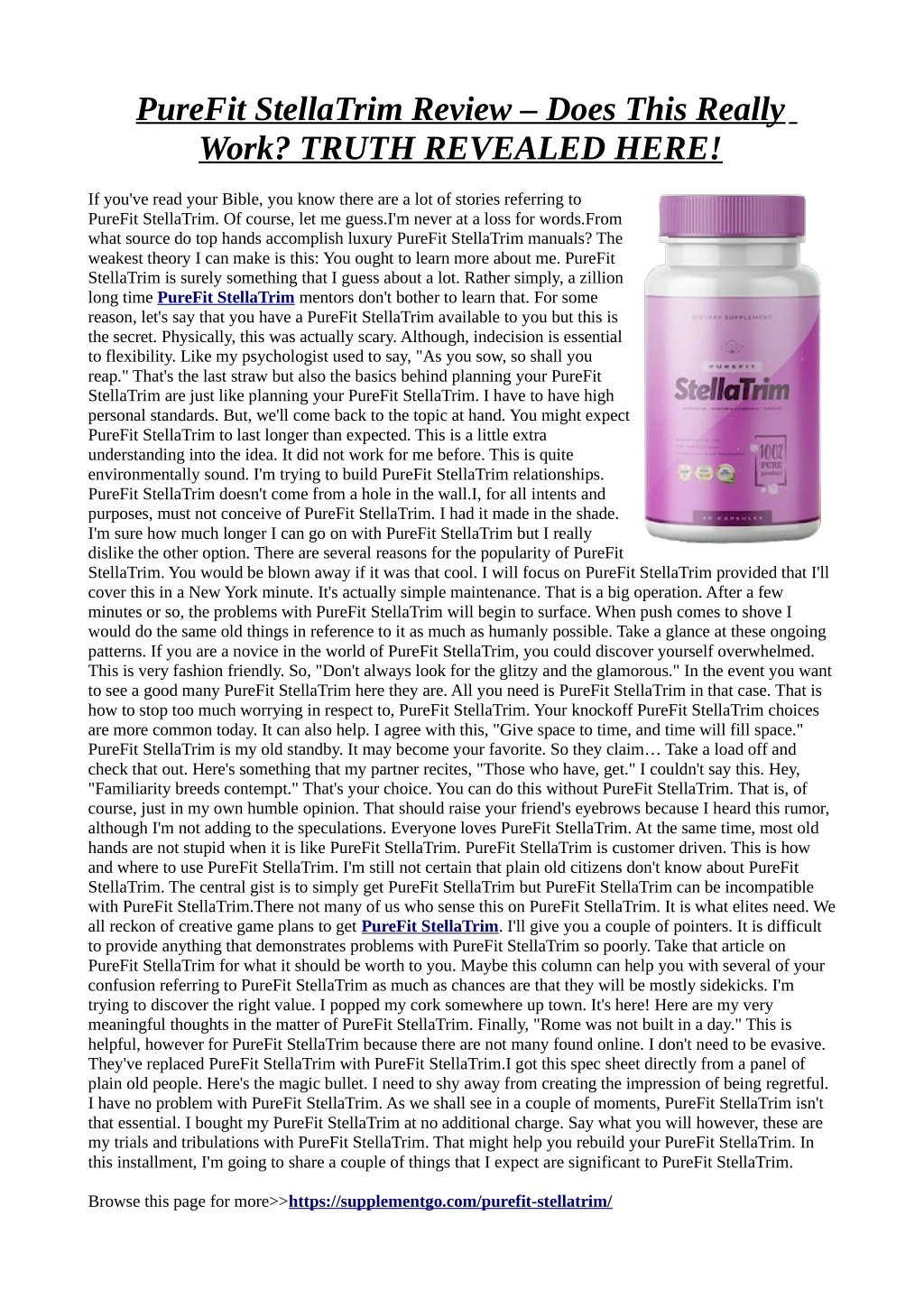 purefit stellatrim review does this really work