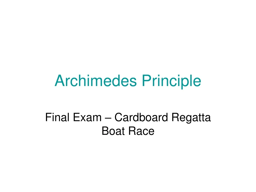 archimedes principle