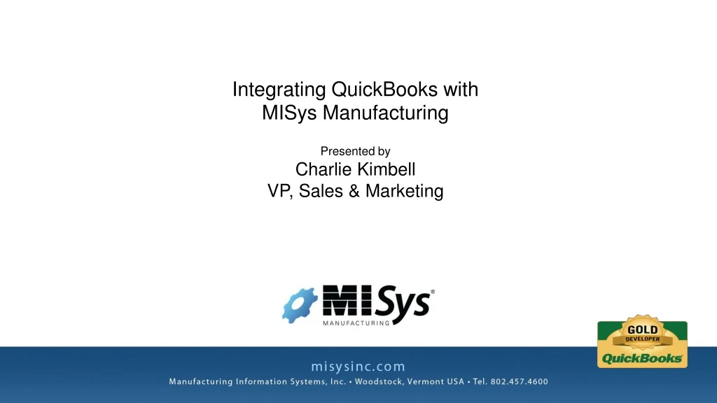 integrating quickbooks with misys manufacturing