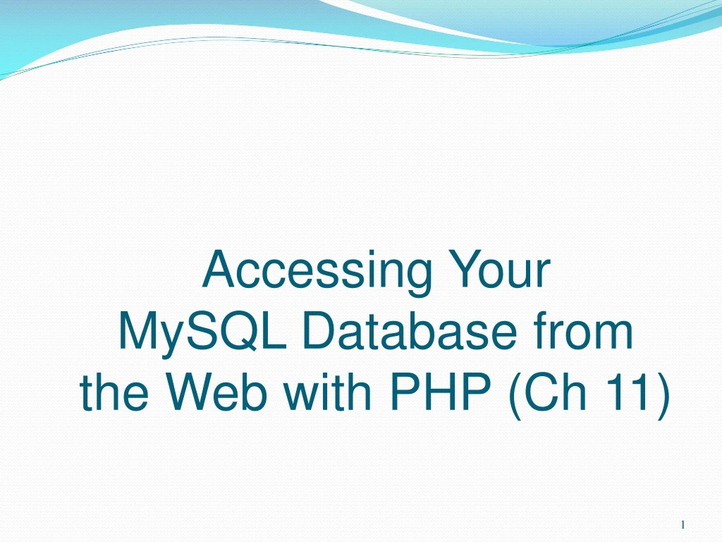 accessing your mysql database from the web with