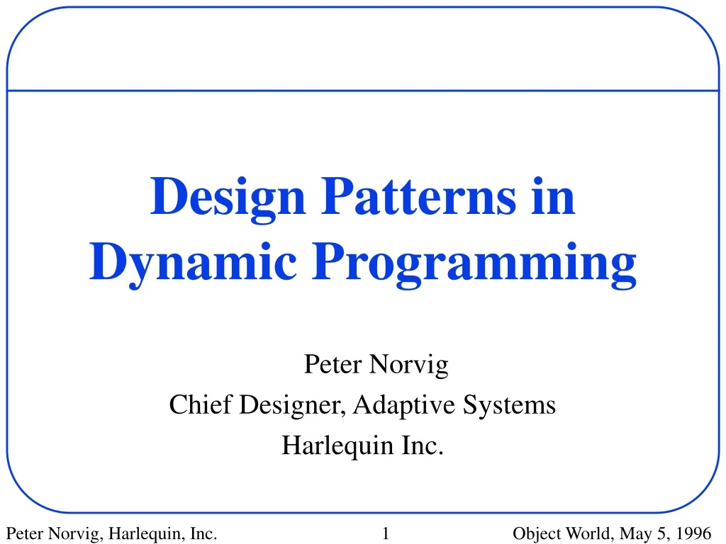 design patterns in dynamic programming