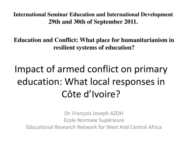 Impact of armed conflict on primary education: What local responses in Côte d’Ivoire?