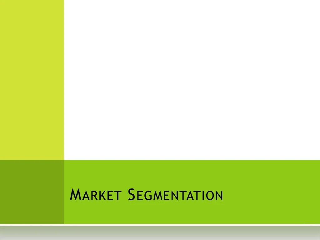 market segmentation