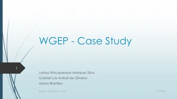 WGEP - Case Study