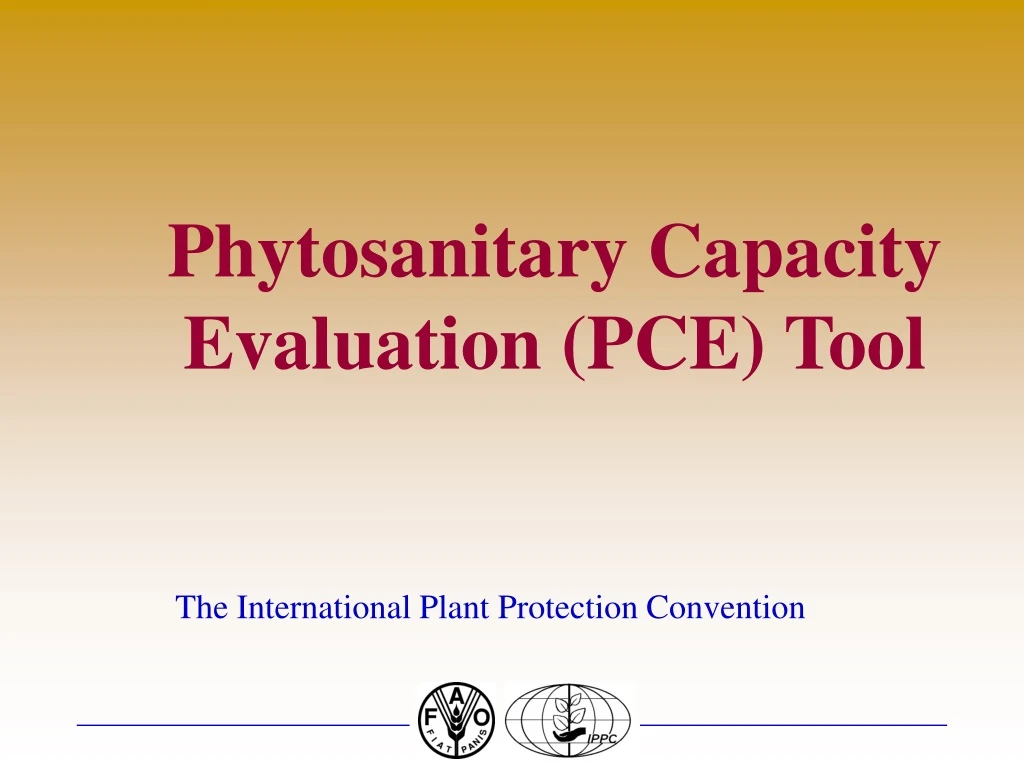 phytosanitary capacity evaluation pce tool