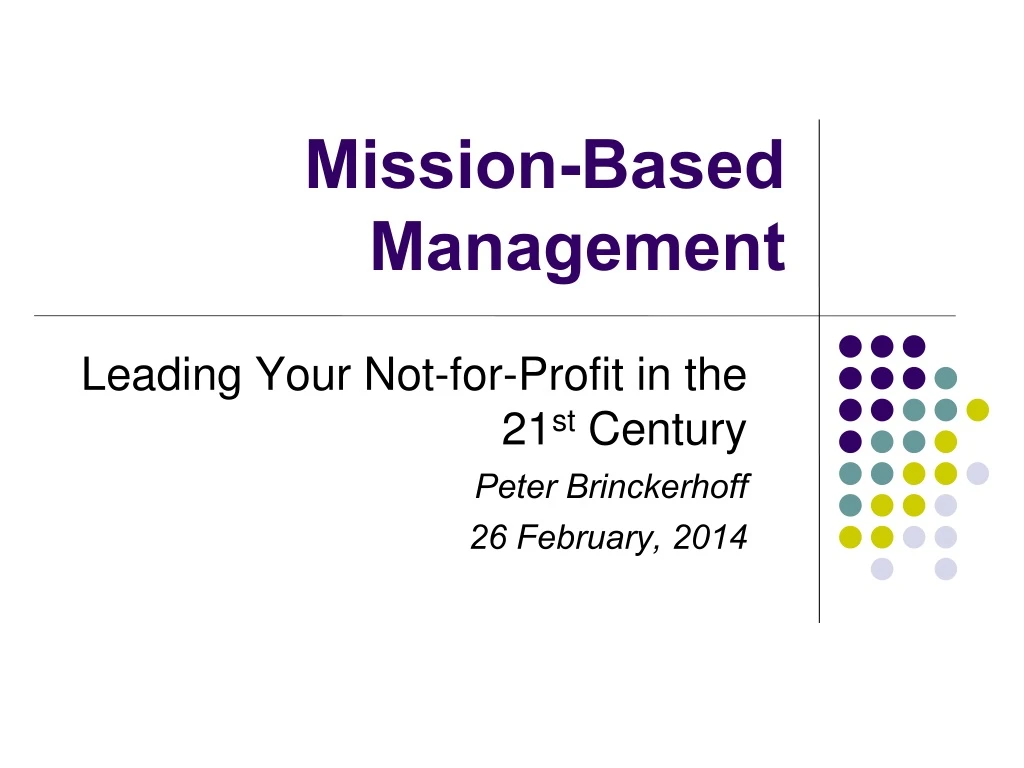mission based management