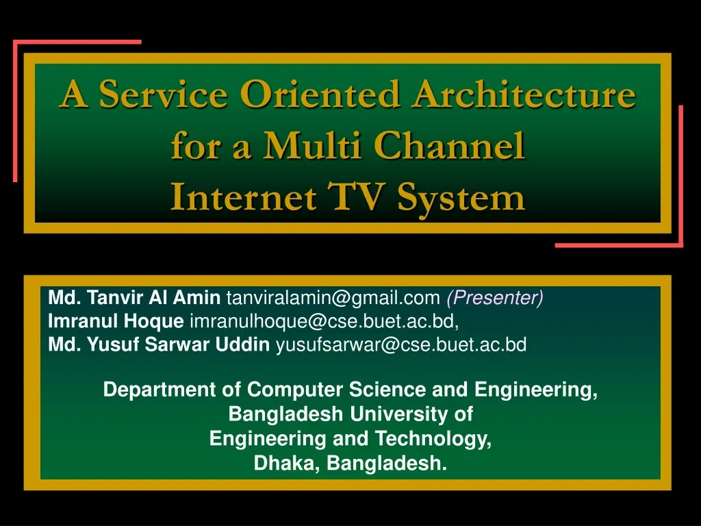 a service oriented architecture for a multi